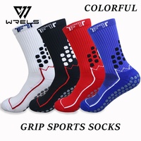 Chaussettes de sport WRELS, chaussettes antidérapantes confortables, chaussettes de football respirantes élastiques personnalisées, chaussettes de Pilates absorbant les chocs