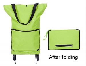 Bolsas de carrito plegables de poliéster con ruedas y logotipo personalizado de fábrica de Vietnam para supermercado - Product Image 6