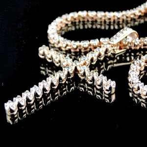 Pendentif croix en or rose plaqué or pour femme, diamant de culture, taille brillant rond, bijoux de mariage classiques - Product Image 1