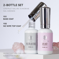 Jeunesse Rose 20ml cristal clair couche de Base sans essuyer couche de finition longue durée brillance basique beauté Gel vernis ensemble pour salon de manucure et bricolage