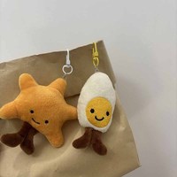 Nouveau porte-clés pendentif créatif en forme de poupée de dessin animé, breloque de sac en peluche pour filles, accessoire de sac, cadeau
