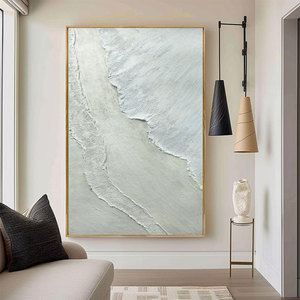 Nghệ Thuật Ban Đầu Quá Khổ Hiện Đại 3D Kết Cấu Trừu Tượng Cảnh Biển Vải Tường Nghệ Thuật Làm Bằng Tay Sơn Dầu Sang Trọng Sơn Cho Phòng Khách - Product Image 4