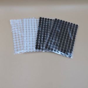 Crochet et boucle adhésifs ronds noirs et blancs, fixation personnalisée, autocollant en nylon à points de 10 mm, adhésif puissant - Product Image 3
