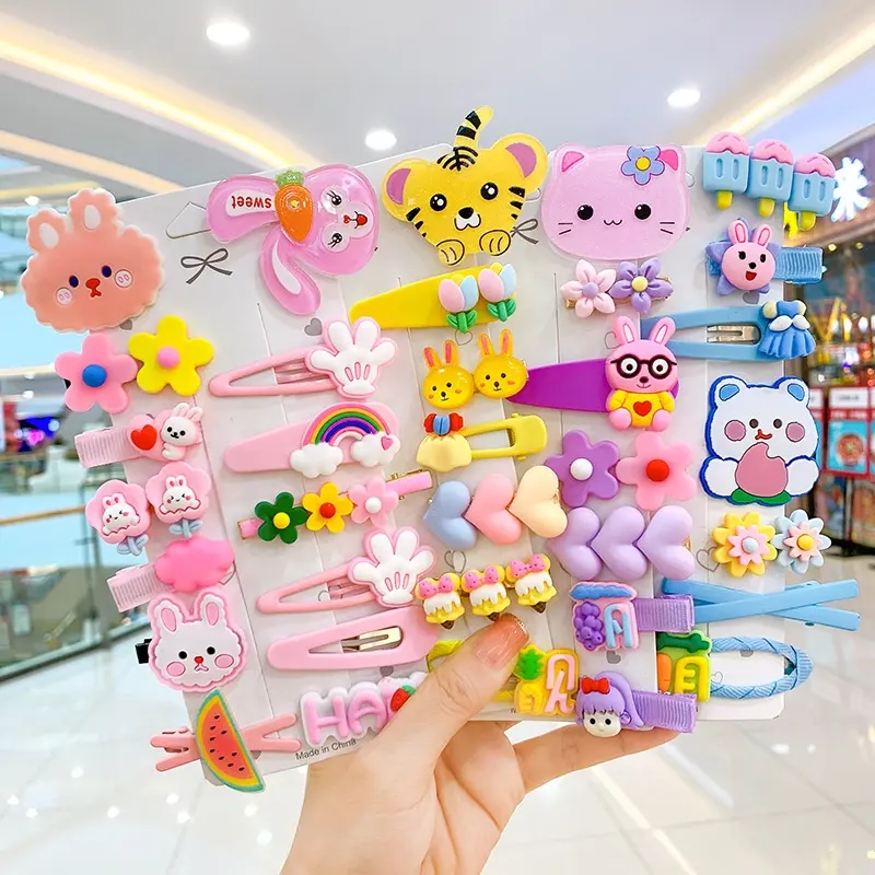 Wholesale 14pcs/set Cartoon Rainbow Hair Pin Handmade for Girls Kids Hair Accessories Fancy Cute Hair Clip