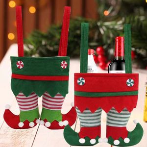 Sacs à bonbons de Noël du Père Noël, chaussettes de Noël, sacs cadeaux de Noël du Père Noël, sacs cadeaux de bonbons rouges et verts, chaussettes de Noël pour fêtes - Product Image 2