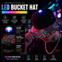 Cappello da Pescatore Luminoso di Lusso Boho con Luce LED Superiore per Pesca Notturna, Campeggio, Sicurezza e Attività all'Aperto