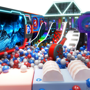 Aoleao Aire de jeux intérieure sur le thème de l'espace, piscine à balles, toboggan, fusée d'escalade pour enfants, 500 kg, jeux souples, certifiée CE TUV - Product Image 3