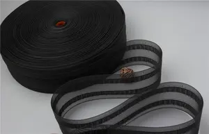 7.5cm Black Curtain Tape Factory Direct Sale 100 Nylon Transparent Accessories In China Curtain Pleat Tape With Positioning Line