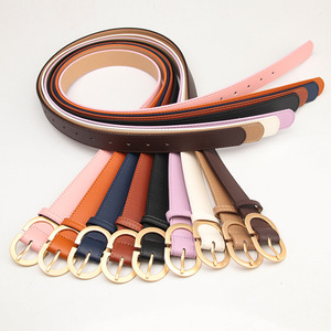 Vente en gros <span class=keywords><strong>Ceinture</strong></span> en jean pour <span class=keywords><strong>femme</strong></span> <span class=keywords><strong>Boucle</strong></span> <span class=keywords><strong>dorée</strong></span> en alliage Double D mat 2.8cm de large <span class=keywords><strong>Ceinture</strong></span> en PU souple pour <span class=keywords><strong>femme</strong></span> à la mode - Product Image 2