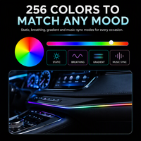 Éclairage d'ambiance universel pour voiture Symphony, bandes LED RGB en acrylique pour l'intérieur, 12V, éclairage décoratif, télécommande via application, modèle 8008801 OE