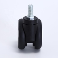 Roues doubles pivotantes noires de 3 pouces pour machines de beauté, roues de rechange amortissantes pour chariots, roues en nylon, fabrication chinoise