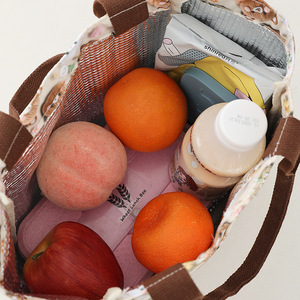 Bolsa de Almuerzo Aislada de Lona con Estampado de Dibujos Animados, con Cierre de Cremallera, Ecológica, Resistente al Agua, Portátil, para Estudiantes y Oficina - Product Image 6