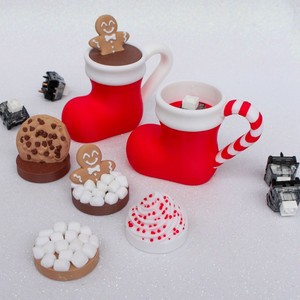 Christmas-themed clicker keychain, 3D printed mechanical switch stress-relief toy, Christmas atmosphere finger press pendant - Product Image 3