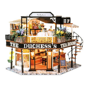 IIECREATE Maison de poupée en bois miniature, kit de bricolage, la maison de thé de la duchesse, maison de poupée pour filles - Product Image 1