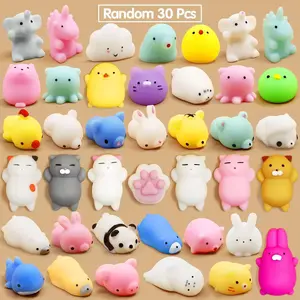 Confezione da 30 pezzi Soft Cute Mini Squeeze Toy ansia Reliever Kawaii Mini Animal Mochi Child Toy peluche decorativi