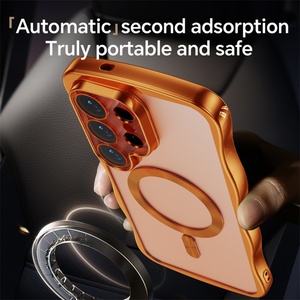 Funda Magnética para Teléfono Móvil con Marco Ondulado, Bonita y Lujosa, de TPU Transparente con Galvanoplastia, para Samsung S26 25 24 Ultra S26 Edge 25 24 Plus - Product Image 3
