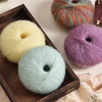 Colorful Hand-Woven Silk Mohair Yarn for Crocheting Sweaters Scarves Dresses Shawls