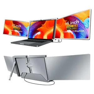 Pabrik Elektronik konsumen langsung monitor portabel 15 inci untuk laptop layar ganda panel ips lcd tiga kali lipat 1080P