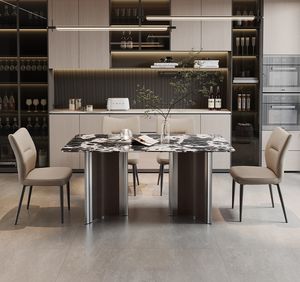 Muebles de comedor modernos de lujo, recién llegados, mesas de comedor de acero inoxidable y mármol para el hogar, Bar, oficina o apartamento de Hotel - Product Image 1