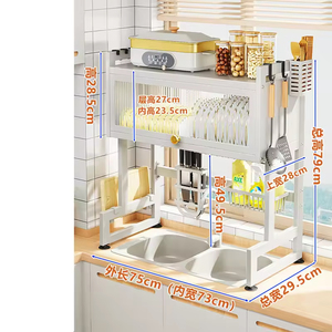 Escurridor de Platos Metálico Multifuncional de Alta Eficiencia, Organizador de Encimera de Cocina, Soporte de Hierro para Escurrir Platos, Organizador de Almacenamiento para Baño - Product Image 2