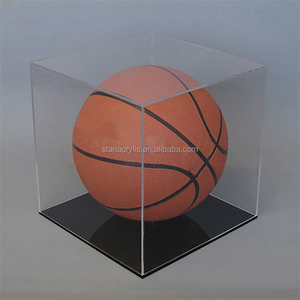Cao cấp acrylic hiển thị trường hợp với một cơ sở màu đen <span class=keywords><strong>lucite</strong></span> bóng hiển thị hộp bóng đá bóng rổ bóng chuyền hiển thị trường hợp hộp - Product Image 2