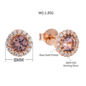 ต่างหูเงินแท้ 925 ชุบทองคำสีกุหลาบ ประดับ<span class=keywords><strong>เพชร</strong></span>คิวบิกเซอร์โคเนียหลากสี ดีไซน์วงแหวน สำหรับผู้หญิง ขายส่ง - Product Image 6