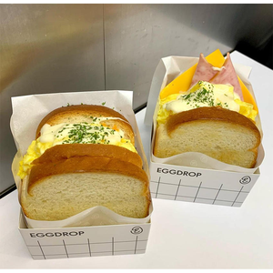 Caja de Cartón Kraft para Hamburguesas, Diseño Cuadrado, para Empacar Sándwiches, Hamburguesas y Sándwiches de Huevo - Product Image 1