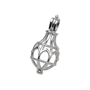 Wholesale <strong>Pearl</strong> Party S925 <strong>Sterling</strong> <strong>Silver</strong> Angel Wing Akoya Single <strong>Pearl</strong> Cage Pendants <strong>Necklace</strong> Mounting - Product Image 1