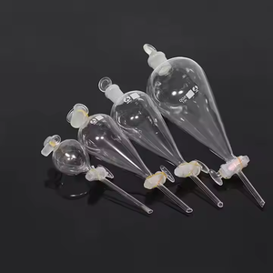 กรวยแยกสาร 100 มล. 250 มล. 1000 มล. 5000 มล. อุปกรณ์เครื่องแก้ว กรวยแยกสารทรงกลม/ทรงลูกแพร์แบบกำหนดเองพร้อมจุก PTFE - Product Image 2