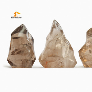 Đá quý tự nhiên đồ trang trí khoáng sản pha lê khắc Thạch Anh Khói ngọn lửa tháp - Product Image 1