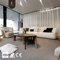 Elegante Ensemble canapé modulable en cuir véritable au design unique et luxueux Canapé de salon à trois places pour villa Mobilier de maison