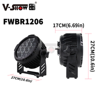 VSHOW FWBR1206 Éclairage LED Par sans fil étanche à piles, télécommande, 12 pièces, 18W, 6 en 1, pour éclairage de scène et d'extérieur
