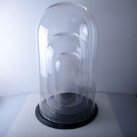 Grand dôme en plastique Art Déco avec base de luxe pour la décoration de la maison, pour les cadeaux de mariage, de Noël ou d'Halloween