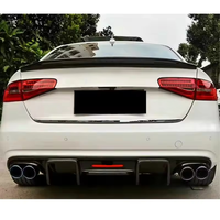 Diffuseur de pare-chocs arrière en fibre de carbone véritable pour Audi A4 S4 B8.5 2013 2014 2015 2016, kit carrosserie avec éclairage