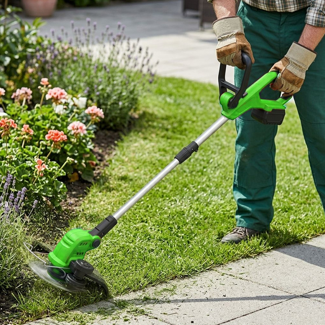 Hantechn 20V Brushless Battery-Powered Cordless Electric Lawn Mower Industrial DIY Grade Telescopic Handle High Lawn Weeder