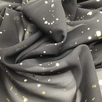 Tissu en Chiffon de Polyester Personnalisable Léger et Doux à Haute Torsion avec Points Dorés Estampés pour Robes de Filles, Vêtements de Mariage et Utilisation Automobile