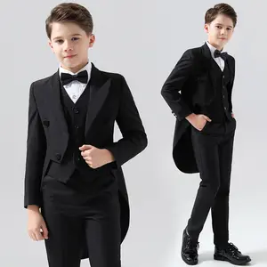 Children's Formal Suit Dress Boys' Tuxedo Wedding Piano Performance Boys' Suit Set Kids Clothing Sets Wholesale Design Clothing