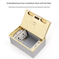 Boîtier de prise de sol encastré FUPAI FP-200 à 4 prises en acier inoxydable 16A 250V avec module réseau NFC UK/EU, norme IP20, mise à la terre