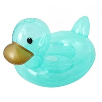 Bouée de natation gonflable transparente en PVC tendance en forme de canard pour enfants, vente en gros directe usine