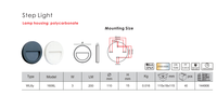 Applique murale moderne à LED pour escaliers IP65 étanche pour l'intérieur et l'extérieur 3W blanc chaud pour couloir, balcon et salle de bain pour hôtels