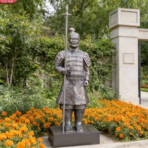 YOUFINE Statue <span class=keywords><strong>de</strong></span> Guerrier en <span class=keywords><strong>Terre</strong></span> <span class=keywords><strong>Cuite</strong></span> Bronze, Sculpture Historique Chinoise Classique pour Jardin - Product Image 2