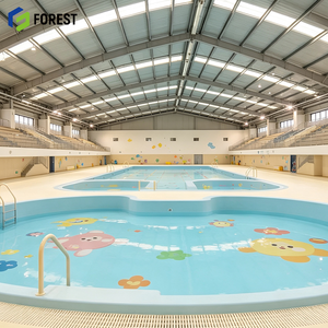 Complexe piscinique modulaire en structure acier sans colonnes, grande structure à travée libre pour installations sportives aquatiques - Product Image 1