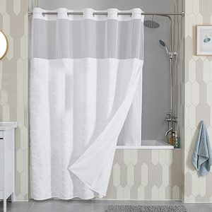 <span class=keywords><strong>Rideau</strong></span> <span class=keywords><strong>de</strong></span> <span class=keywords><strong>douche</strong></span> à rayures Boho imperméable en relief 3D au design <span class=keywords><strong>de</strong></span> luxe avec doublure en polyester amovible sans crochet pour la maison des hôtels - Product Image 4