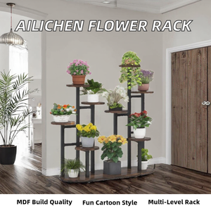 Minimalist MDF <b>Frame</b>+panel Wall Mount Flower Rack Multi-Story Free Combination Bedroom Courtyard Display Planter - Product Image 2