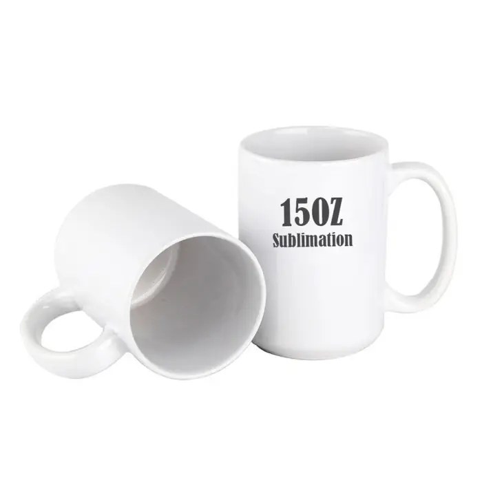 Tasse de Sublimation en céramique vierge de 15oz, tasse de Sublimation thermique de 450ml, tasse d'impression de transfert de chaleur, tasse en céramique vierge revêtue