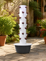 Jardin potager d'intérieur compact à 7 niveaux en ABS, tour hydroponique verticale avec circulation automatique de l'eau et irrigation goutte à goutte