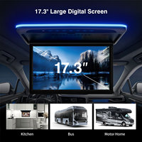 Monitor de Techo para Autobús con Pantalla IPS de 17.3 Pulgadas, Reproductor MP5, Entretenimiento, Entrada de Video USB y TF, Plegable