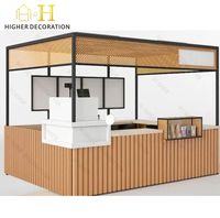 Meubles de boutique de cafés haut de gamme, station à café murale pratique et kiosque à jus de fruits tendance, y compris un kiosque alimentaire