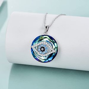Collar de Ojo Turco con Microdiamantes, Cadena de Clavícula de Aleación Galvanizada, Estilo Minimalista, Joyería de Regalo - Product Image 4