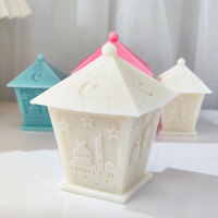 Ys Art 1Pc Ramadan lanterne bougie faisant moule islamique musulman lanterne Silicone moule pour Eid Mubarak Ramadan lampe décor